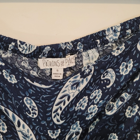 Patrons of peace print short Small size Blue and  white NWT - Picture 3 of 5